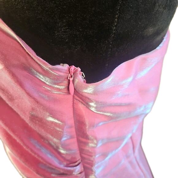 Madison & Main Iridescent Lilac One Shoulder Ruffle Party Dress L Prom Y2K NWT - Picture 5 of 16